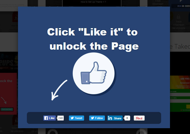content locking of the page using content locker.
